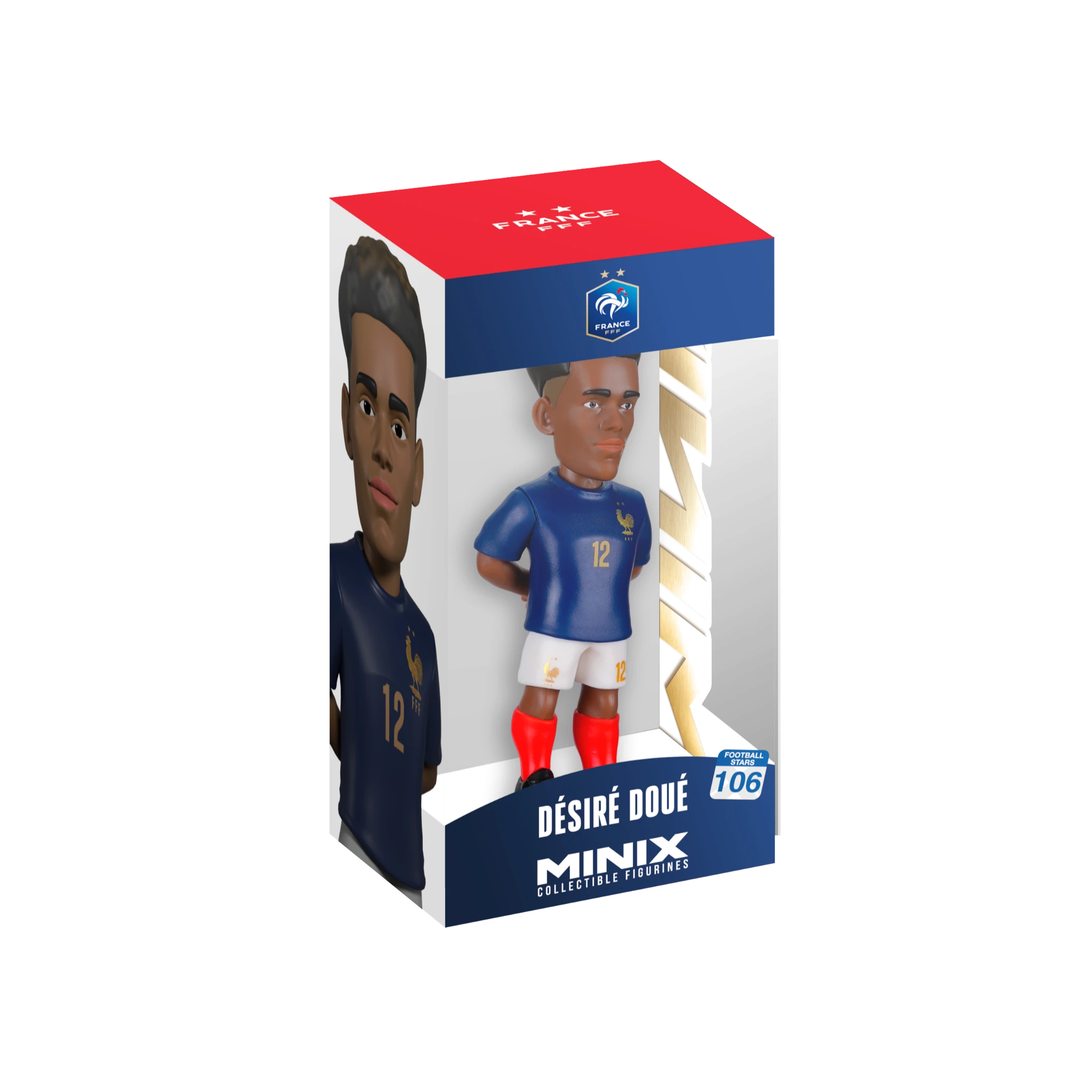 SGP Minix DΓ©sirΓ© DouΓ© 12cm collectible figurine in France national team blue kit inside branded display box