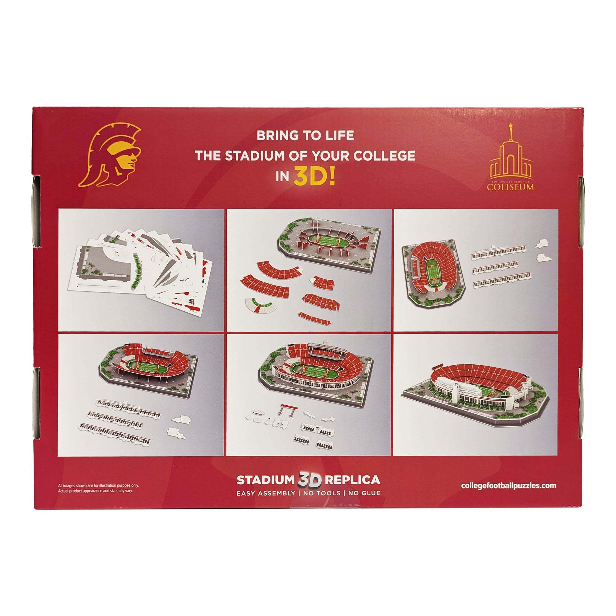 136-piece 3D USC Trojans Los Angeles Memorial Coliseum football stadium puzzle model