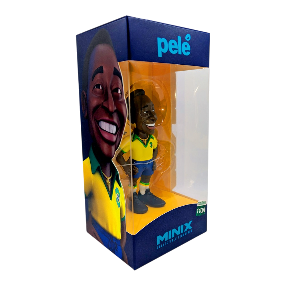 Minix Pelecollectible figurine in Brazil national team kit, 12cm soccer icon in display box