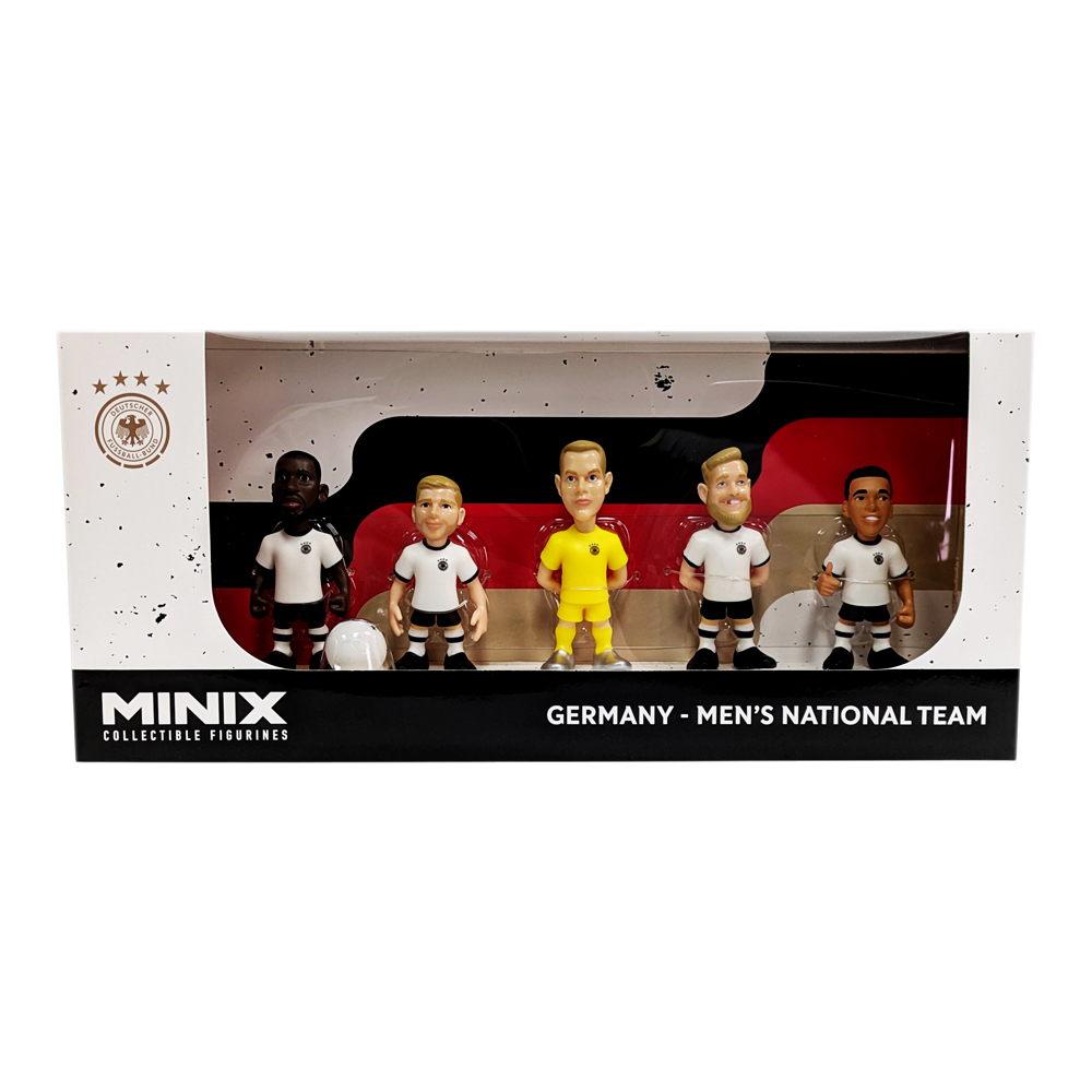 Minix Germany National Team 5-Pack collectible 7cm figurines of Ter Stegen, Gündoğan, Rüdiger, Füllkrug, and Musiala