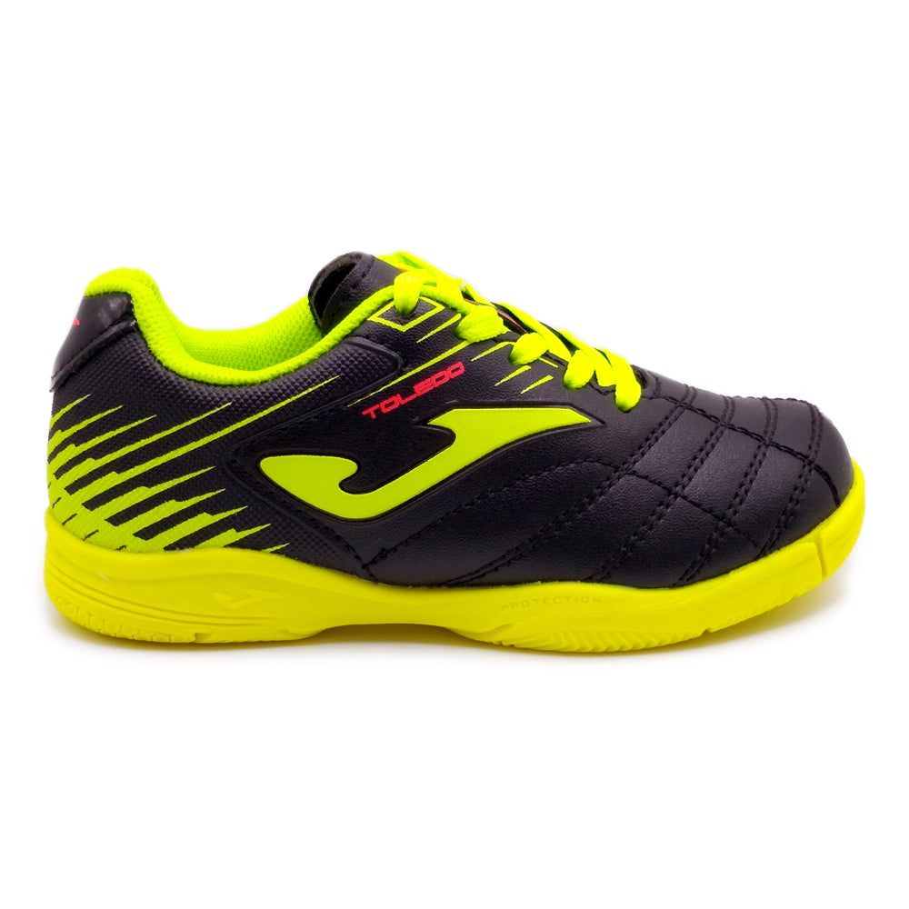Joma Toledo Junior Indoor Soccer Shoes in vibrant colors with sleek design for comfort and style.