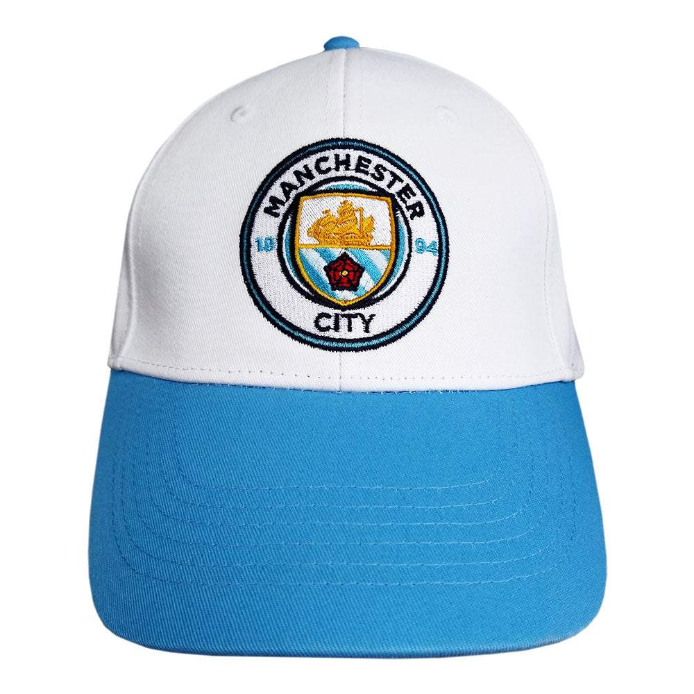 Official Manchester City football hat with embroidered club crest and adjustable strap
