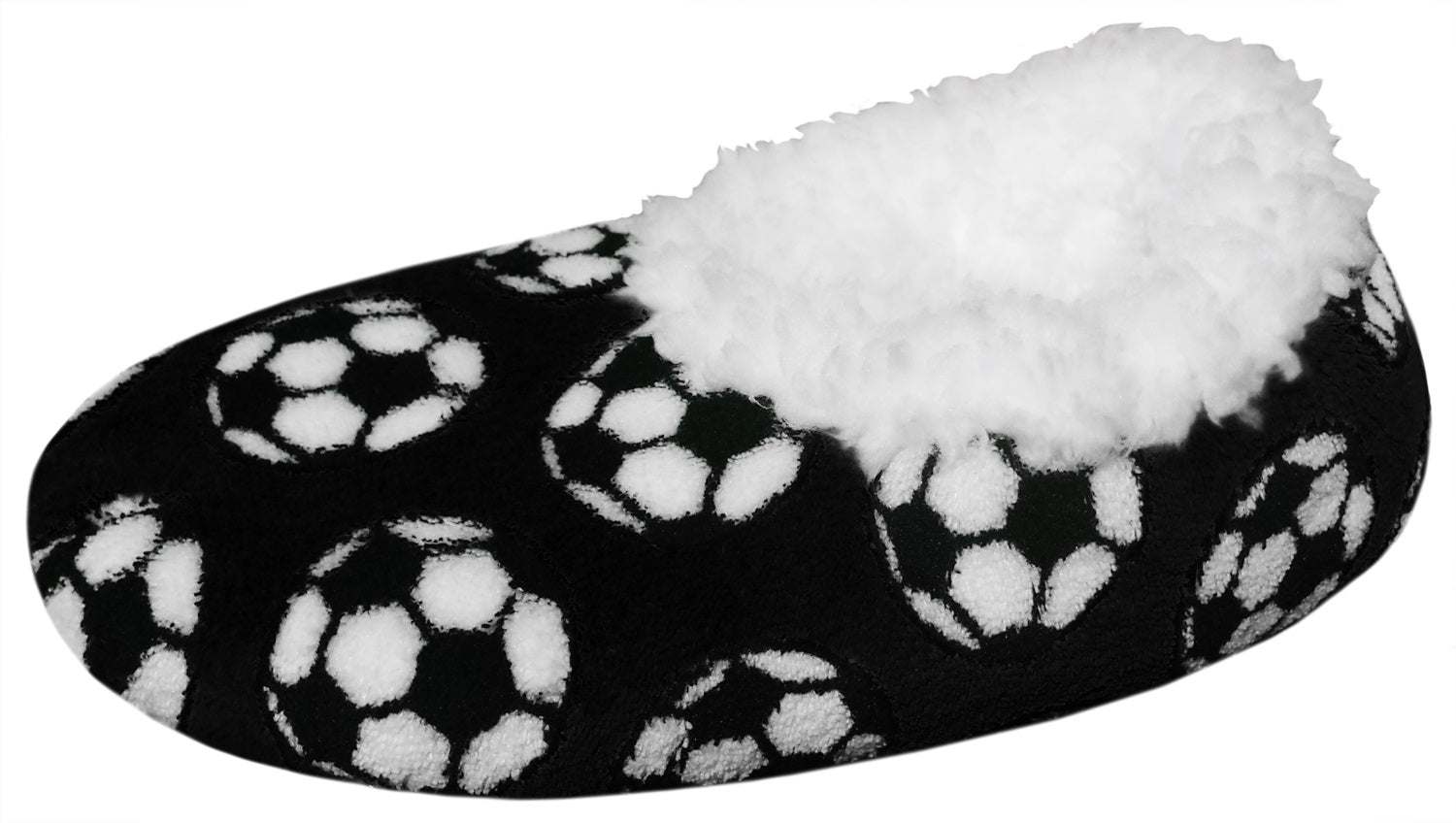Cozy soccer Sport Slippers with playful soccer ball motif and ultra-soft lining for soccer fans.