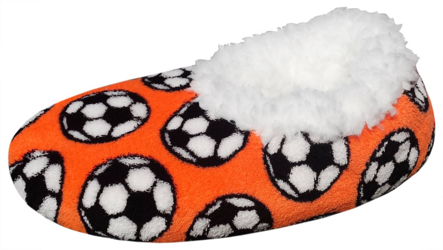Cozy soccer Sport Slippers with playful soccer ball pattern for fans.