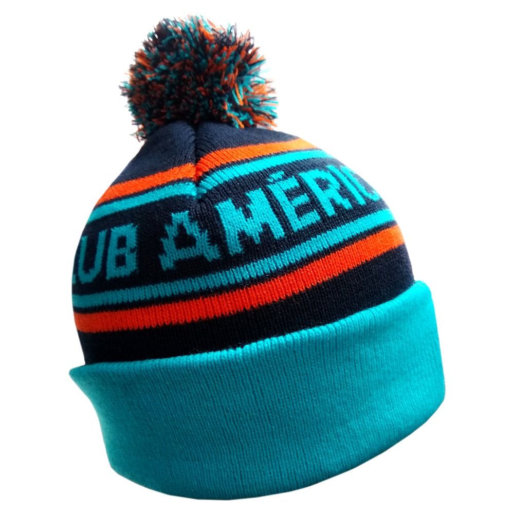 Club America football beanie with pom pom and cuffed acrylic knit
