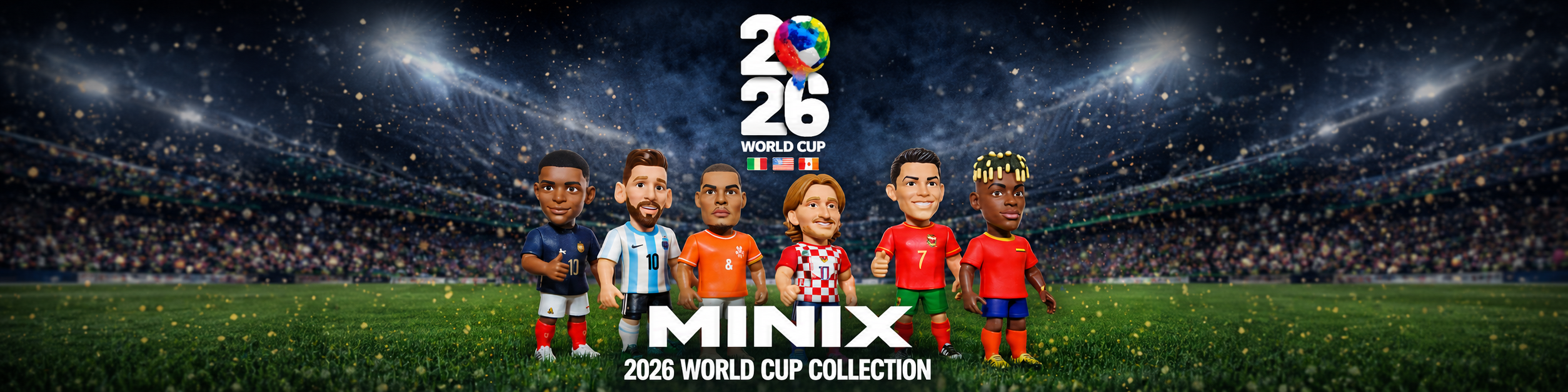Minix 2026 World Cup Collection national team football figurines with detailed player likenesses and kits