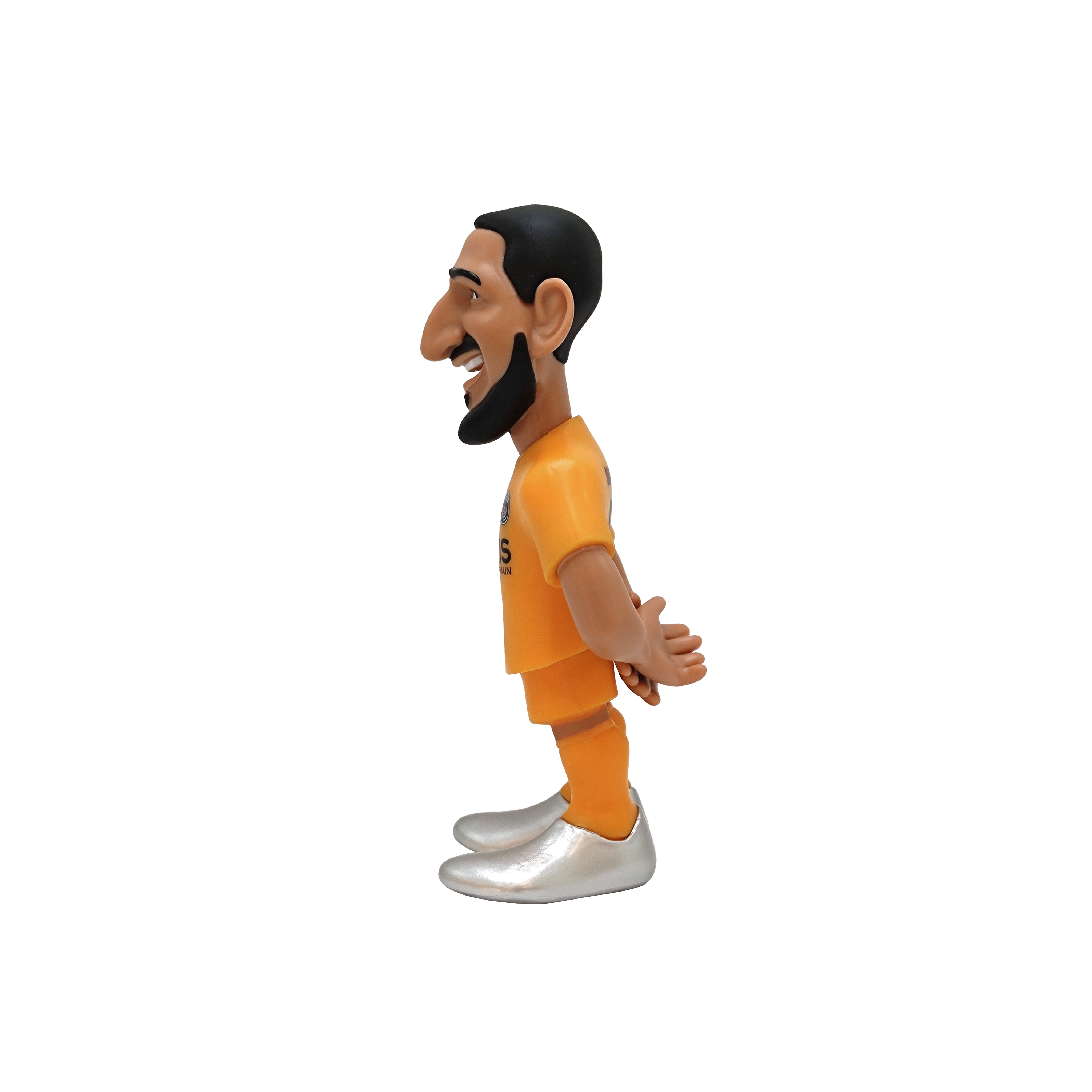 Minix PSG  Football Stars 12cm collectible figurine in orange kit with detailed sculpt and display-ready packaging