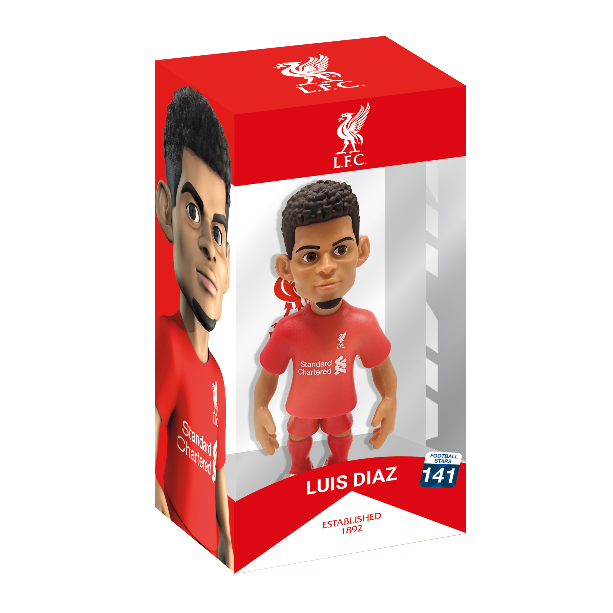 Minix Collectable Figurines Soccer 12 cm in packaging featuring a soccer player in a red uniform.