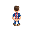 Minix FC Barcelona Football Stars collectible figurine of player Gavi in blue and red kit, 12cm tall, official licensed product.