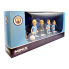 Minix Football Stars Collectible Figurines 5-Pack in Manchester City kit, perfect for football enthusiasts.