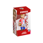Minix Luka Modrić collectible figurine in a red-and-white Croatia kit, holding a golden ball inside red display packaging.