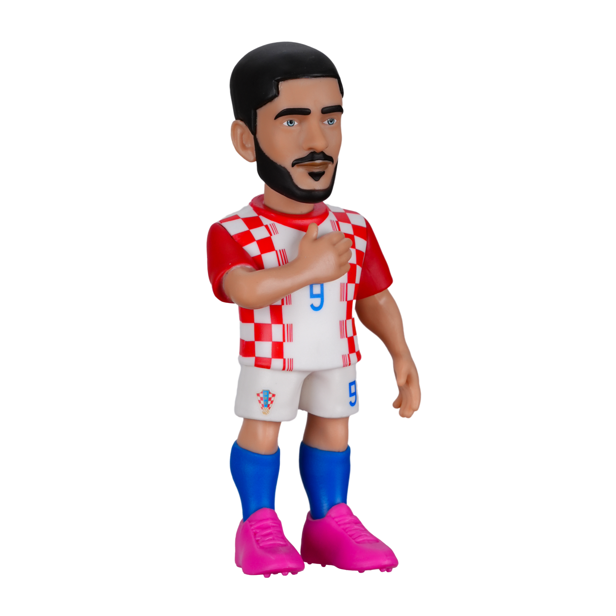 Official Minix Croatia National Team 5-pack football figurines featuring Modrić, Brozović, Gvardiol, Kramarić, and Livaković in 7cm collectible display set