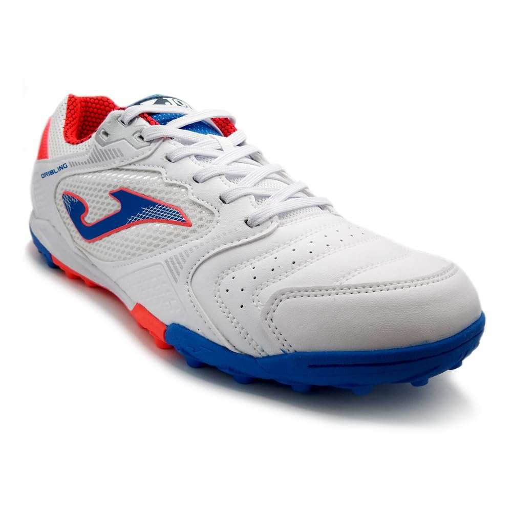 Joma Dribling Turf adult soccer shoes white and red designed for durability and comfort on any playing field
