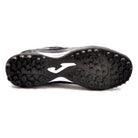 Joma Dribling Turf black and white adult soccer shoes with durable rubber stud cleats for artificial grass and hard ground