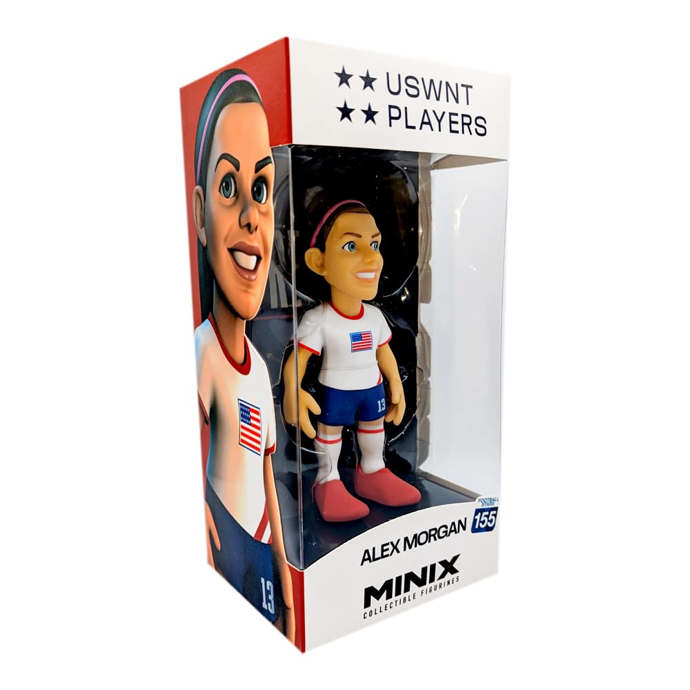 MINIX collectible figurine of Alex Morgan in USWNT kit, 12cm soccer figure in red, white, and blue