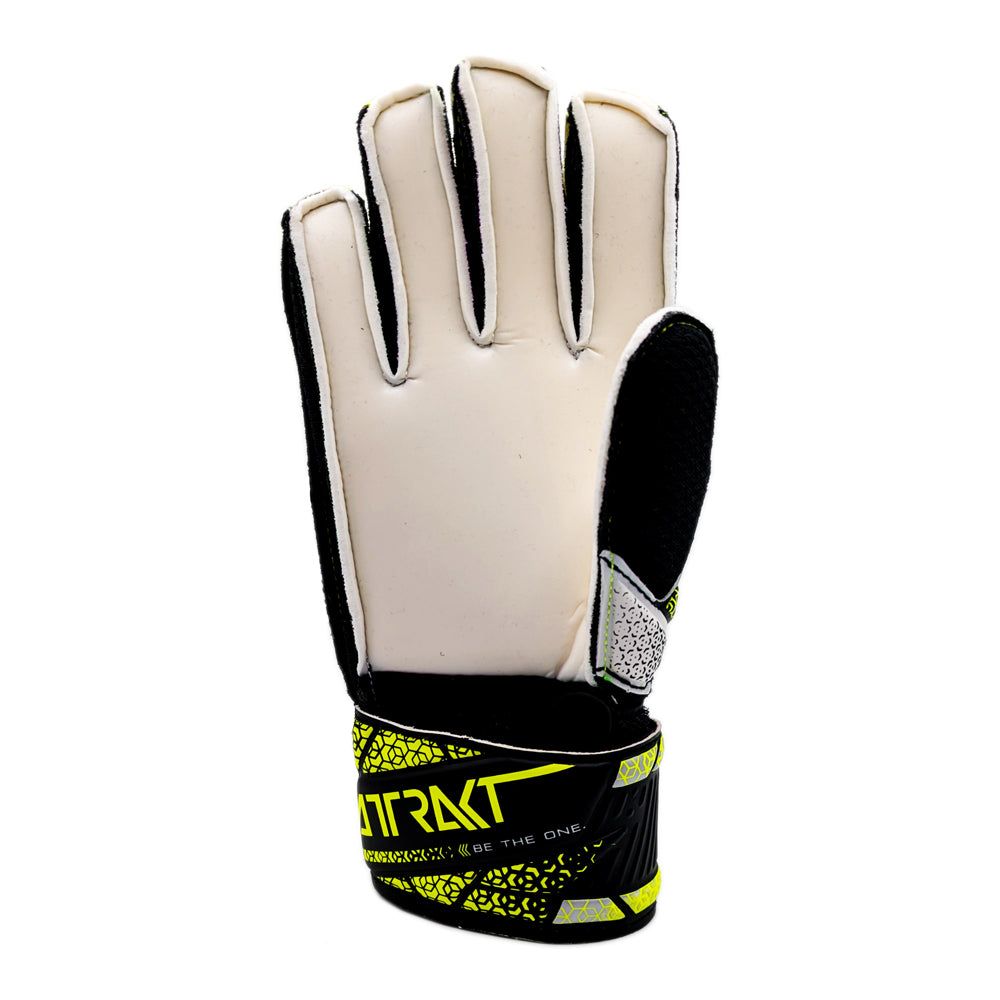 Reusch-Attrakt Solid Junior Goalkeeper Gloves with durable palm foam and adjustable strap.