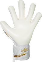 Reusch Attrakt AB1 Advance goalkeeper glove in White-Gold, backhand view