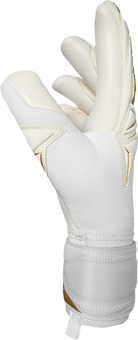 Reusch Attrakt AB1 Advance goalkeeper glove in White-Gold, side view