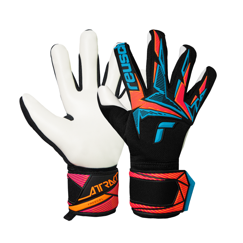 Reusch Attrakt Freegel Advance soccer goalie gloves in exclusive SGP colorway with Grip Advance latex and Evolution Negative Cut design