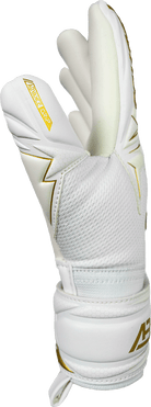 Reusch Attrakt AB1 Advance Junior goalkeeper glove in White-Gold, side view
