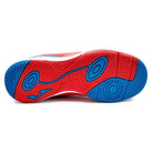 Joma Toledo Junior Kids indoor soccer shoes in red and blue with non-marking outsole and EVA insole