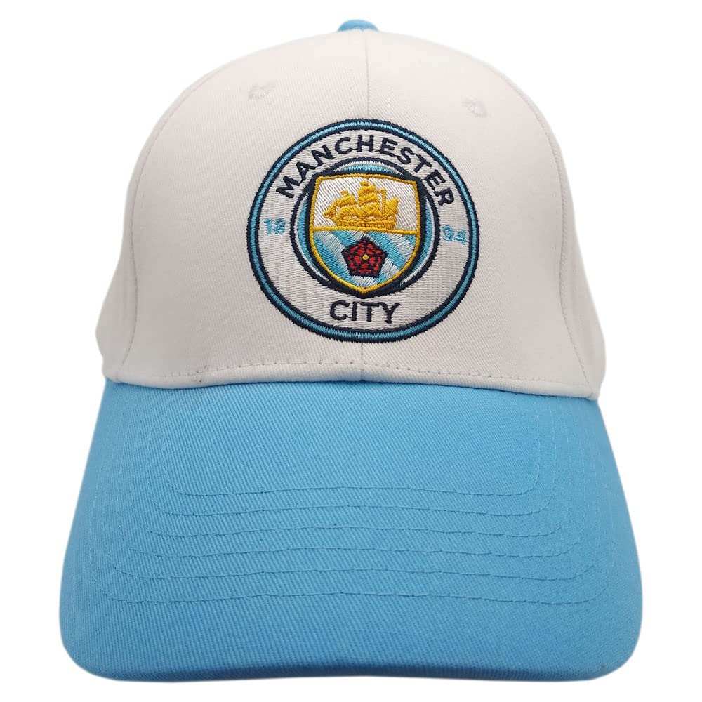 Fan Ink Limited Manchester City adjustable unisex soccer hat with embroidered club crest and two-tone design