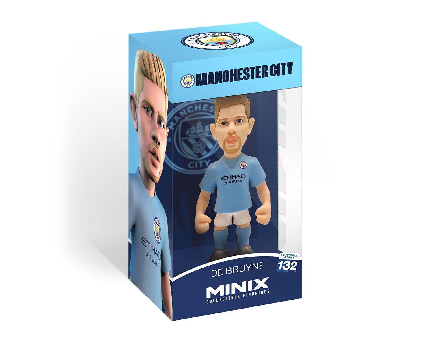 MINIX collectible figurine of Kevin De Bruyne in red Manchester City kit, 12 cm detailed soccer figure, limited edition football gift