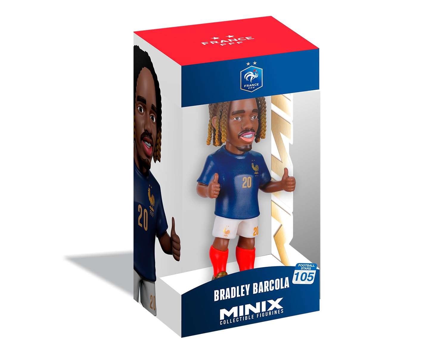 Minix France Bradley Barcola collectible figurine in official national team kit standing 12cm tall
