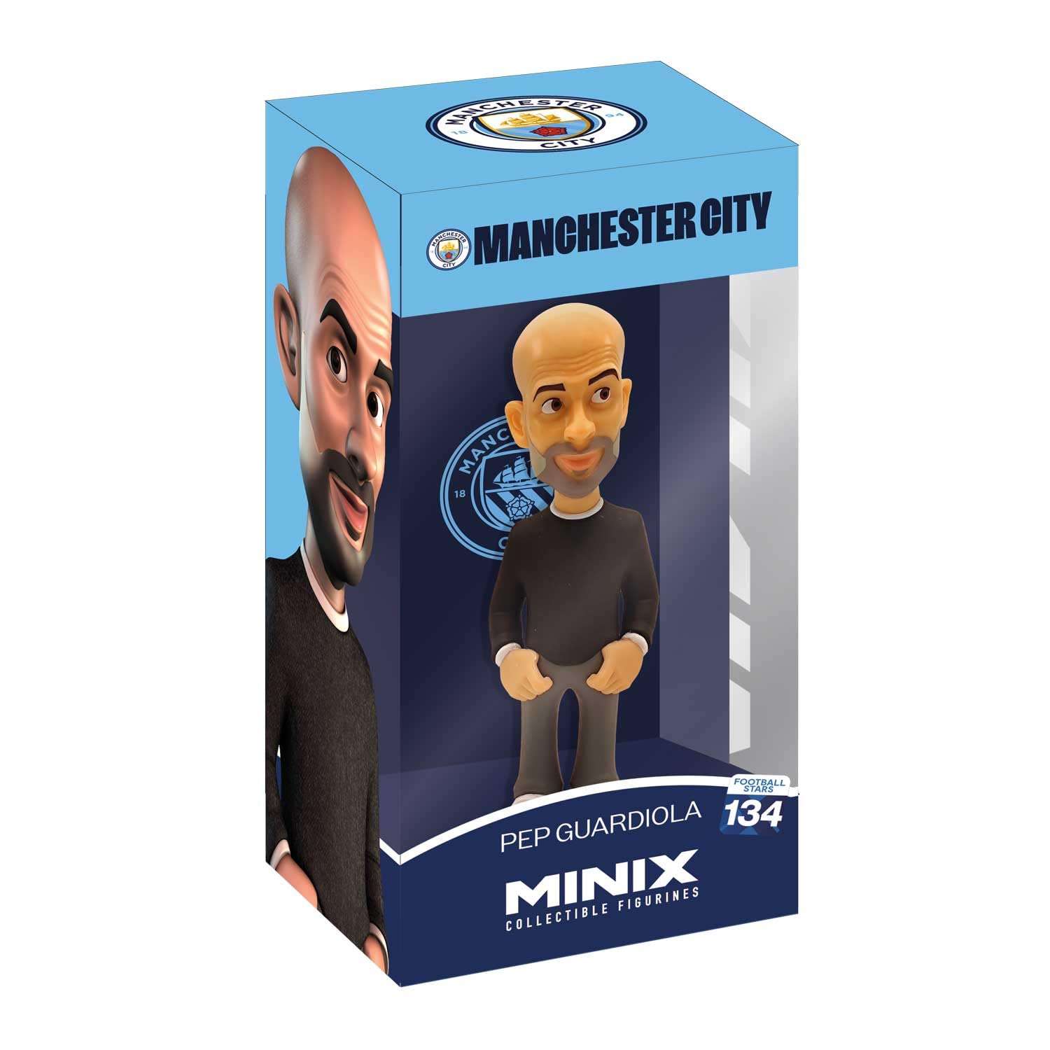MINIX Football Stars Pep Guardiola collectible figurine 12cm in blue detailed craftsmanship