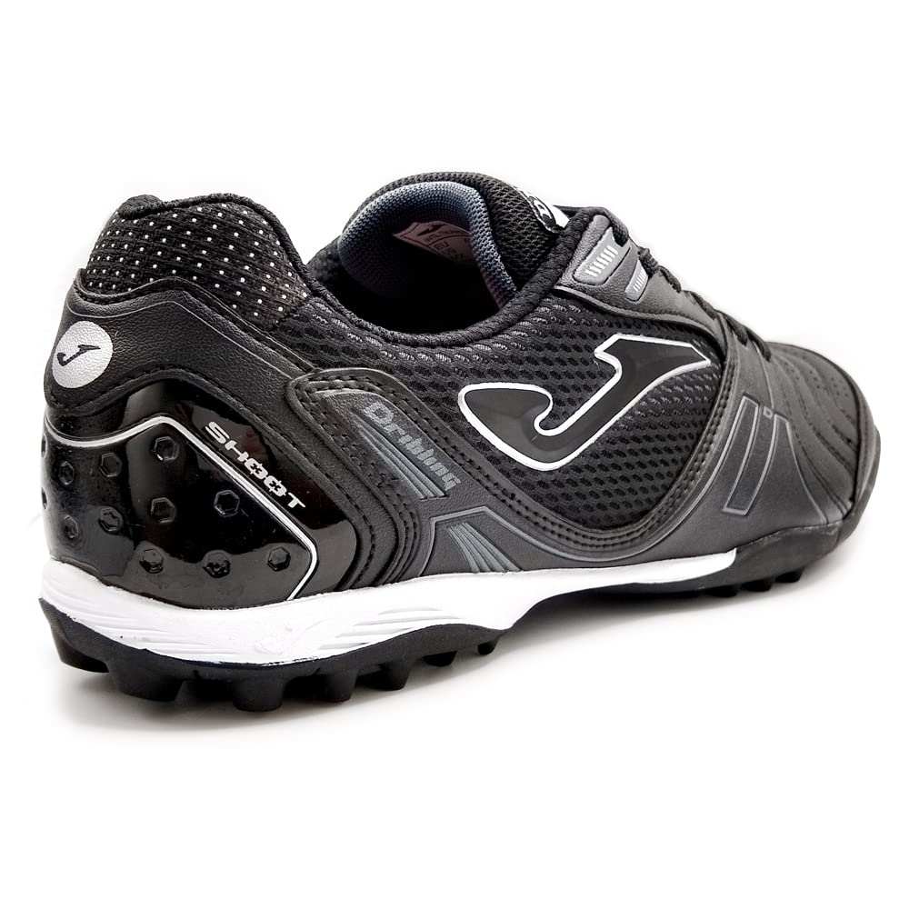 Joma Dribling Turf black and white adult soccer shoes with rubber studs for artificial grass and hard ground