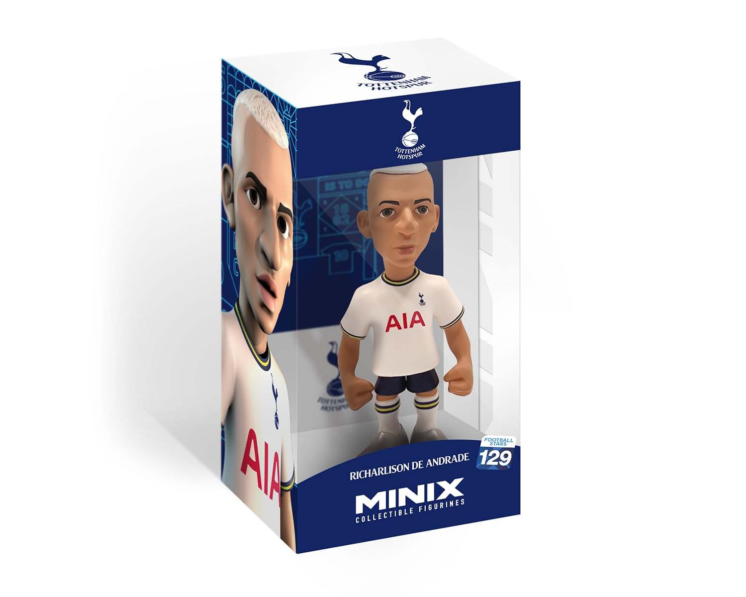 MINIX COLLECTIBLE FIGURINES Richarlison 12cm football star figurine in white with detailed sculpting and stylish packaging