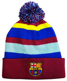 Multicoloured Fan Ink FC Barcelona official knit beanie with embroidered crest and soft acrylic material
