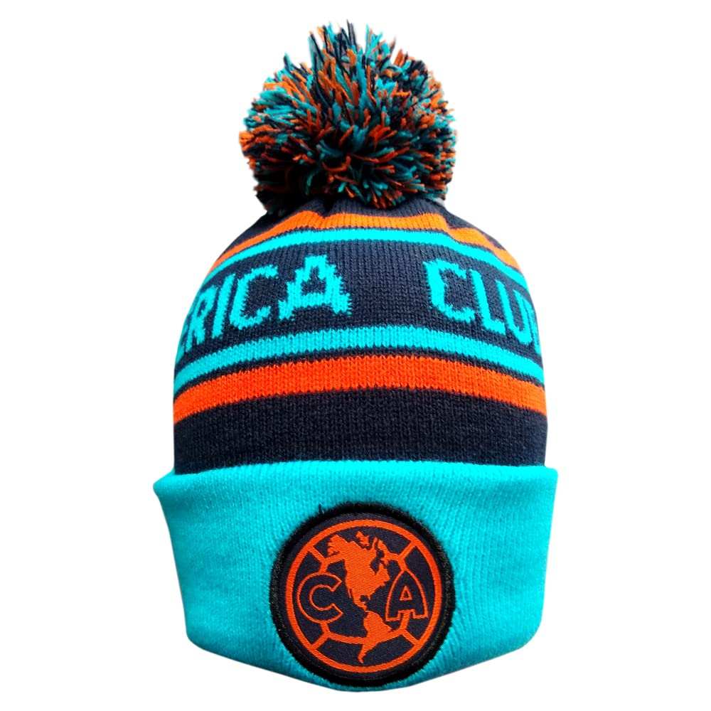 Fan Ink Club América multicolor cuffed beanie with embroidered club crest and stretchable knit design