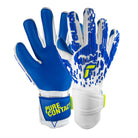 Reusch Pure Contact white and blue goalkeeper gloves size 10 with Freegel Duo latex and Evolution Negative Cut