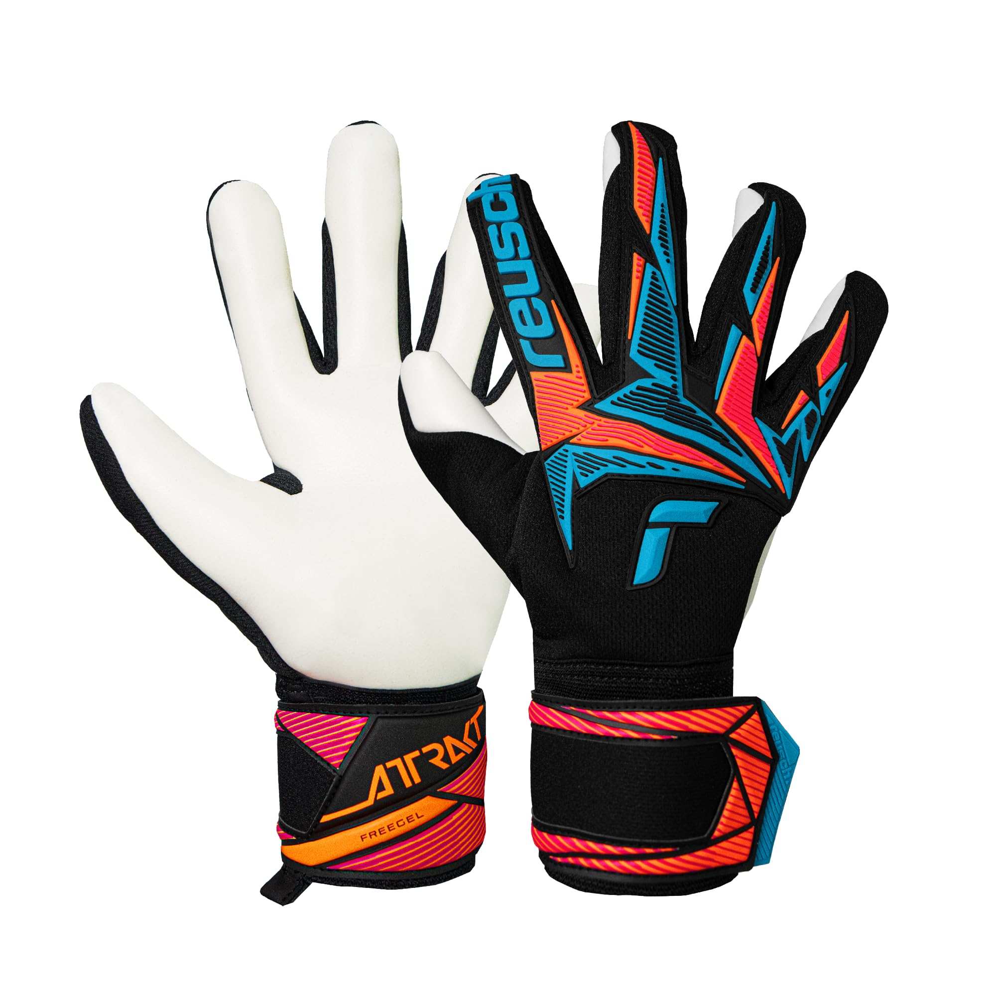 Reusch Attrakt Freegel Advance goalkeeping gloves with Grip Advance latex and Freegel Punch Zone technology