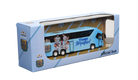 Argentina AFA Mini Team Bus collectible, light blue miniature coach with team graphics, player images and official bus branding in a display box.