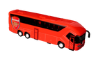Arsenal Mini Team Bus, a red plastic coach featuring the Arsenal crest, black windows, and silver wheels.