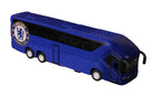 Official collectible miniature team bus in blue with intricate detailing, ideal for soccer fans and collectors.