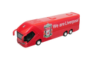 Liverpool Mini Team Bus, a red miniature coach with Liverpool crest, “We are Liverpool” lettering, black windows and wheels.