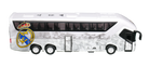 Real Madrid Mini Team Bus, white miniature coach with gray marble pattern, black windows and large club crest.