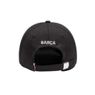 Back view of black FC Barcelona Berkeley Classic Hat with adjustable strap and "BARÇA" embroidered above the opening