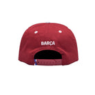 Back view of maroon FC Barcelona Bankroll Snapback Hat with adjustable strap and "BARÇA" embroidery