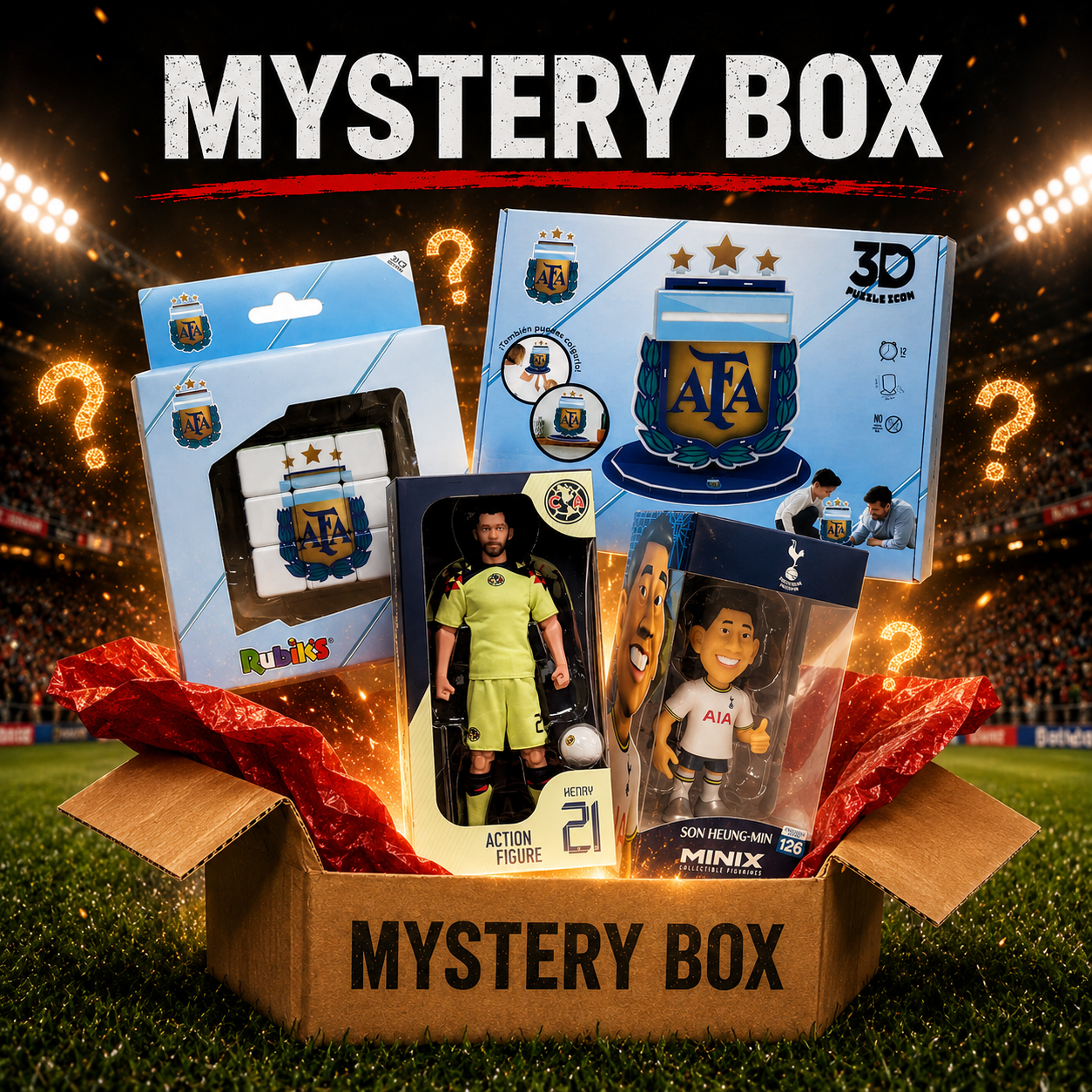 SGP Mystery Box with officially licensed football collectibles mystery boxes and Minix figurine fan gear