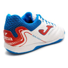 Joma Maxima Adult Indoor Soccer Shoes - Red, blue, and white design for indoor futsal.