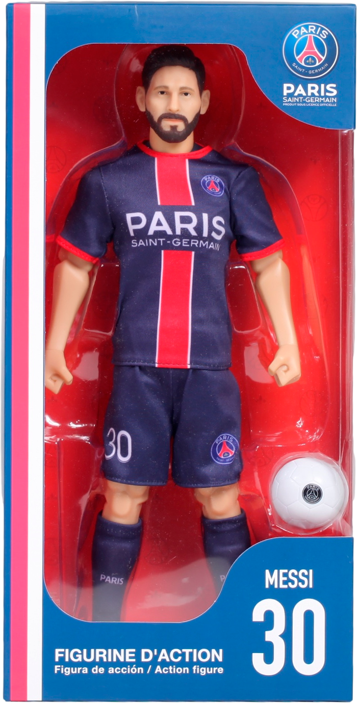 Sockers 30cm tall officially licensed Messi soccer hero figurine in Paris Saint-Germain uniform with soccer ball
