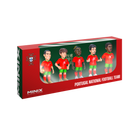 Minix Portugal 5-Pack collectible football figurines featuring Ronaldo, Vitinha, Neves, Leão, and Nuno Mendes in official team kits