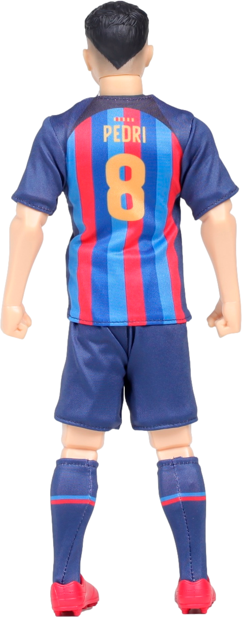 Sockers officially licensed 30cm soccer hero figurine wearing Pedri number 8 blue and red jersey