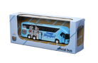 Argentina AFA Mini Team Bus collectible in light blue with white accents, team graphics, and a windowed display box