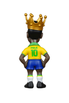 Minix Pele collectible figurine wearing Brazil jersey with number 10 and crown on head, 12cm tall soccer icon gift