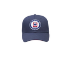Cruz Azul Adjustable Cap in navy fabric with a curved brim and embroidered circular club crest on the front